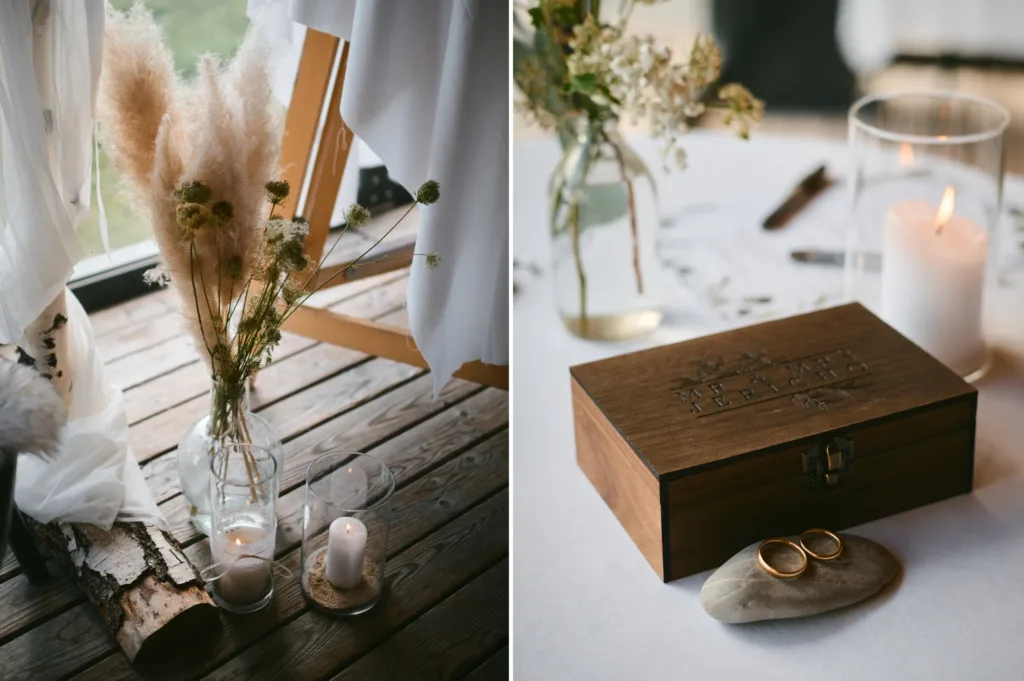 Detail einer herbstlichen Tischdekoration