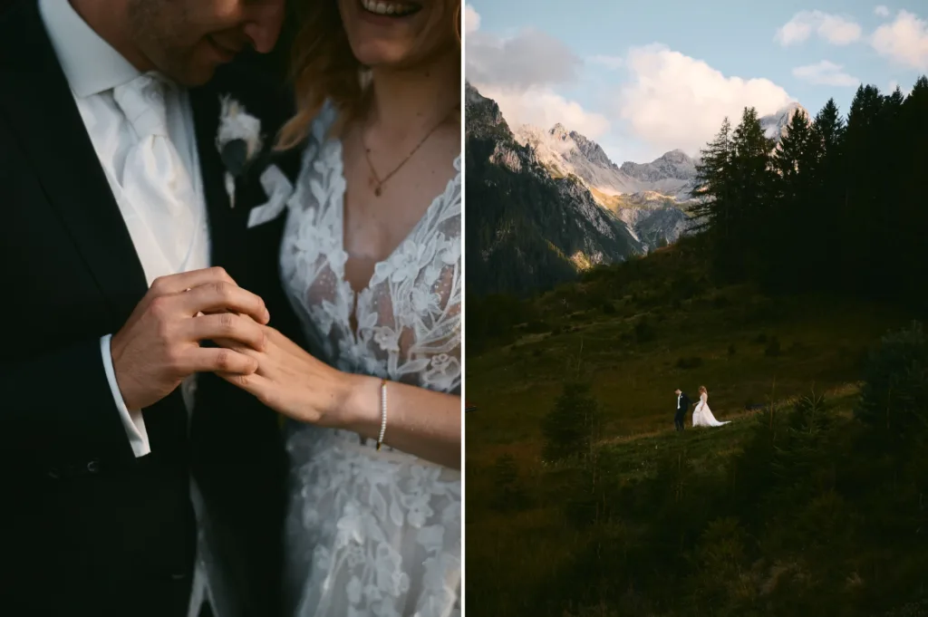 Paarfotos in klarer Bergluft auf der Rufana Alp
